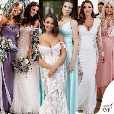 Tra gli abiti da sposa vip, sicuramente quello di alessia marcuzzi rimarrà nella storia per la sua originalità! Non Solo Sposa Ecco I Look Delle Damigelle Alle Nozze Vip Lookdavip It