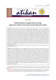 Hal ini misalnya wujud dalam kalangan bangsa indonesia. Pdf Bahasa Melayu Sebagai Bahasa Asing Kajian Kes Pelajar China Di Universiti Malaysia Sabah