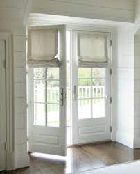 Our flat roman shades are one of our newest creations at the sidelight curtain company. Roman Shades For French Doors Shades For Door Linen Natural White Offw Jll Home