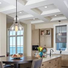 Included stainless steel bottom grid protects the surface of your sink by keeping dishes and heavy cookware elevated *reversible farmhouse design: Buy Lanros Farmhouse Kitchen Pendant Lighting With Handblown Clear Seeded Glass Shade Adjustable Cord Mini Bubble Glass Ceiling Light Fixture For Kitchen Island Sink Matte Black Finish 10inch 1 Pack Online In