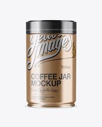 Metallic Coffee Jar Mockup In Jar Mockups On Yellow Images Object Mockups In 2020 Mockup Free Psd Free Psd Mockups Templates Coffee Jars