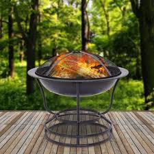 Fire pits and outdoor fireplaces. Shop Now For The Hiland Round Cast Aluminum Slatted Fire Pit Black Accuweather Shop