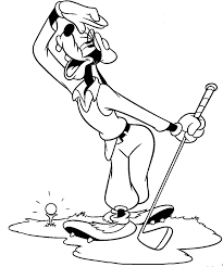 Disney Pluto Themed Golf Coloring Page Disney Coloring Pages Sports Coloring Pages Goofy Pictures