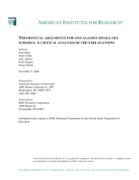 PDF) Single-Sex vs Coed Schools: A Critical Review