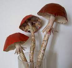 Poppytalk Stuffed Mushrooms Paper Mache Sculpture Diy Paper