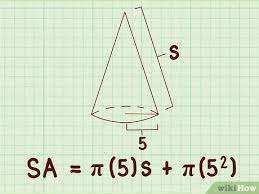 Lateral surface area = π rs = π r√(r 2 + h 2) base surface area = π r 2 3 Ways To Find The Surface Area Of Cones Wikihow