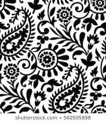 Black And White Paisley Pattern Vector Seamless Paisley Black And White Pattern White Pattern Background Paisley Stencil Paisley Background