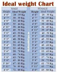 Ideal Weight Chart Height To Weight Chart Ideal Weight
