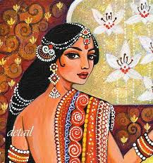 Items Similar To Bharat Indian Woman Painting Indian Decor Goddess Art Feminine Beauty Feminine Decor Beauty Painting Indian Artwork Indian Art India Art