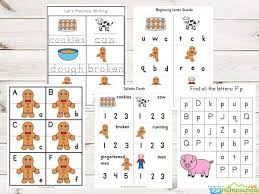Literacy activity ideas for preschool kids. Free Gingerbread Man Worksheets