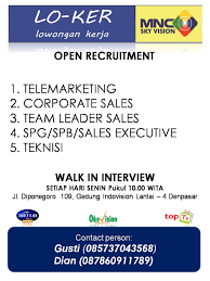 Untuk memantapkan sumber daya manusia di lingkungan perbankan kini bank mandiri membuka kesempatan semua tahapan seleksi lowongan bank kerja mandiri tidak dipungut biaya apapun. Unud Career Development Center Info Lowongan Mnc Sky Vision Udayana Career Days 2017