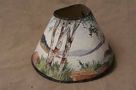 The lamp body is shaped like a tree branch with a sense of time that has been baptized. Vintage 1940s Adirondack Cabin Style Paper Lamp Shade Parts Folk Art On Popscreen