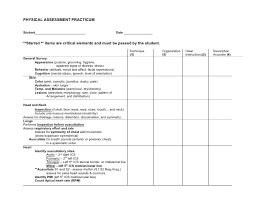 Physical Assessment Documentation Guide