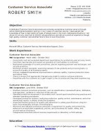 Sales customer service resume free word template. Customer Service Associate Resume Samples Qwikresume