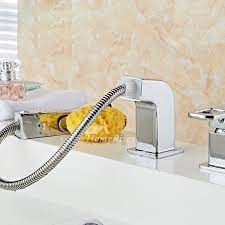 The pull out type faucets become more useful when you want to fill pots pull out faucet is a low profile kitchen faucet and is also applicable in cases where it has limited height to work with. Roman Tub Faucets Widespread Pull Out Spray Silver Chrome Best