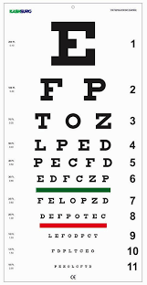 snellen plastic eye chart 20 feet 22 x 11inches