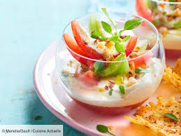 Recette Verrines De Tomate A La Chantilly De Mozzarella Ingredients 6 Personnes 4 Tomates Rouges 2 Tomates Vertes 2 Verrine Tomate Alimentation Recette