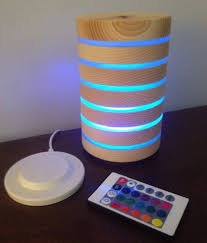 Pine Multicoloured Magnetic Induction Charging Night Light Built In Lithium Battery Comes With Remote And Chargin In 2020 Wood Lamp Design Night Light Wall Lamps Diy