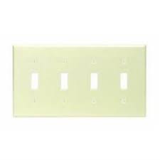 Leviton 86012 4 Gang 4 Toggle Wallplate Ivory Light Switch Cover Wall Plate 78477439302 Ebay