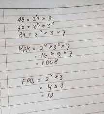 Contoh soal lain tentang fpb dan kpk Tolong Dibantu Kpk Dan Fpb Dari 48 72 84 Brainly Co Id