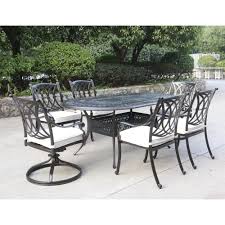 Patio dining sets 7 piece. Gathercraft Montreal 7 Piece Patio Dining Set With Oval Table Nebraska Furniture Mart