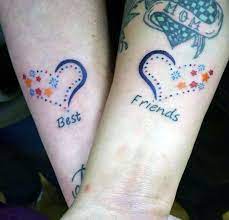 This Cutest Colorful Heart Tattoos Have Been Made In A Beautiful Way For Best Friends Friend Tattoos Friendship Tattoos Matching Best Friend Tattoos