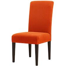Diy dining chair slipcovers from a tablecloth. Subrtex Dining Room Chair Slipcovers Parsons Chair Covers Sets Stretch Dining Chair Covers Removable Kitchen Chair Covers Chair Protector Covers For Dining Room Restaurant Hotel 4 Orange Buy Online In Aruba At