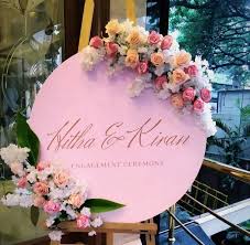 Simple Name Board With Flowers By Yaarna Exclusive Signageboard Signageboardentrance In 2020 Wedding Welcome Board Wedding Entrance Decor Indian Wedding Decorations