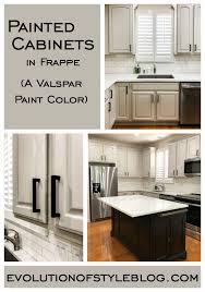 painted cabinets in valspar's frappe