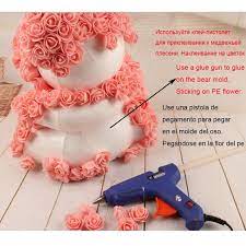 Make sure to leave about a centimeter or more of fabric add a cute bow, sew buttons on, fake flowers, even yarn hair. 20cm 35cm Foam Rose Bear Mold Rose Dog Model Pe Artificial Rose Flower Heads Diy Rose Bear Accessories Bag Artificial Dried Flowers Aliexpress Diy Roses Rose Crafts Foam Flowers