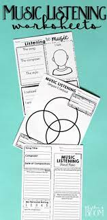 The Best Worksheets For Music Listening These Are So Simple To Use And Fabulous Music S Kindergarten Music Elementary Music Teacher Elementary Music Education