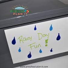 With some liquid watercolors, light colored paper, and a gentle spring rain, your kids can make some. Rainy Day Activities
