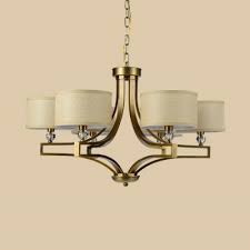 Vintage Style Drum Pendant Light Metal And Fabric 3 Lights Brass Hanging Lamp For Bedroom Dinging Room Beautifulhalo Com