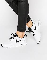 Nike White Black Air Max Thea Trainers I Need These In My Life Nike Shoes Women Nike Free Shoes White Nikes