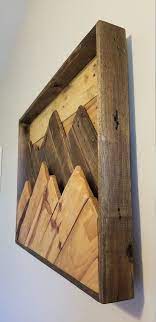 Layered Mountain Pallet Wood Wall Art 2019 Layered Mountain Pallet Wood Wall Art The Post Layered Mountain Pa Wood Wall Art Diy Wood Art Diy Pallet Wall Art