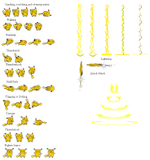 Pikachu Sprite Sheet By Boomchica On Deviantart Pikachu Sprite Sprite Papercraft Pokemon