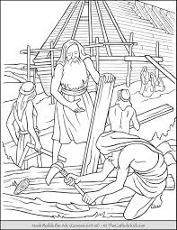 God gave him the job to build an ark and save two of each animal. Noah Building The Ark Coloring Page Thecatholickid Com