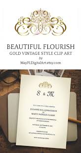 Gold Swirl Design Flourish Clipart Elements For Diy Business Etsy Diy Business Swirl Design Wedding Logos