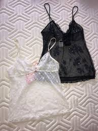 Bu hafta en çok indirilen türkçe mp3ler. Sexy Lingerie Nightgown Slip Spaghetti Sequins Lace White Black Floral Translucent Top V Neck Women S Fashion Clothes Tops On Carousell