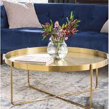 Everly Quinn Germanos Cross Legs Coffee Table With Tray Top