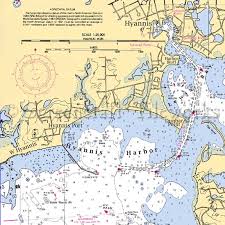Massachusetts Hyannis Harbor Cape Cod Nautical Chart Decor