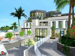 Modern Luxurious Villa Barova By Autaki For Sims 3 Sims House Plans Modern Beach House Sims 4 Modern House