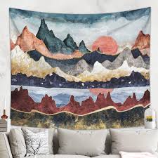 Scenic Mountain Landscape Tapestry Wall Hanging Brandless Artist