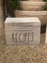 Rae Dunn Inspired Recipe Box 3x5 4x6 Recipe Box In 2021 Rae Dunn Collection White Recipe Box Rae Dunn
