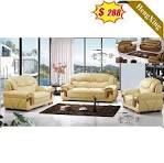 [Hot Item] Ruang keluarga furniture modern sofa Warna Beige, kulit 2/3/1  Sofa Kursi dengan sandaran lengan dari kayu