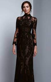 Beside Couture Bc1333 Long Lace High Neck Trumpet Dress High Fashion Dresses Elegant Dresses Black Wedding Dresses