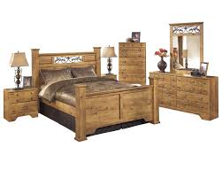 Ashley Bittersweet 6 Pc Queen Poster Bedroom Set With Two Nightstand And Chest In Light Brow Bedroom Set Ashley Bedroom Furniture Sets Ashley Furniture Bedroom