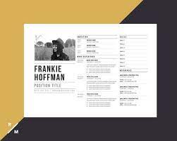 Creative Resume Template Horizontal Landscape Modern Etsy Graphic Design Resume Resume Design Creative Resume