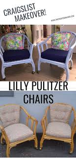 Lilly Pulitzer Inspired Craigslist Chairs Makeover Chair Makeover Chair Old Chair