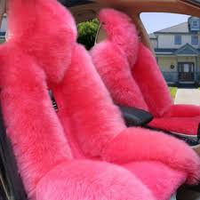 Amazon Com Luxury And Noble Fluffy Wool Car Seat Covers Front And Rear Seat Covers Set 4pcs Pink Automotive Pink Car Seat Covers Car Seats Carseat Cover